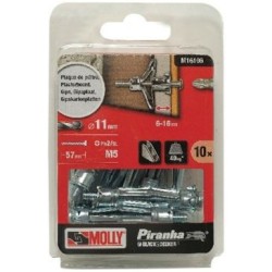 Cheville metallique a expansion molly 5x50mm + vis m5 x10
