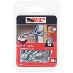 Cheville molly 5x36mm+vis m5 c/16 coque