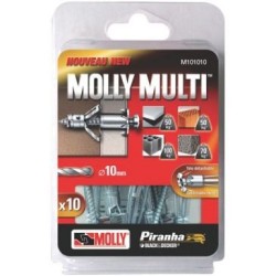 Cheville molly multi 5x60 avec vis agglo blister de 10