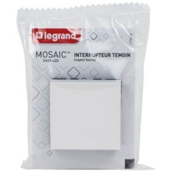 Mosaic interrupteur va/vient témoin 2 modules compo blanc