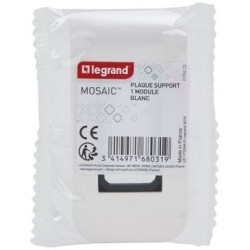Mosaic support à vis plaque 1 module blanc