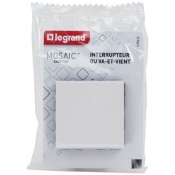 Mosaic interrupteur va et vient 2 modules blanc composable