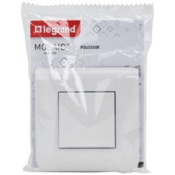 Mosaic poussoir 6A blanc complet