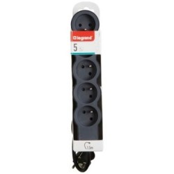 Multiprise FB 5x2P+T standard 1.5m 1mm² noir