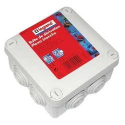 Boîte dérivation 105x105x55 Plexo gris 7 embouts vrac