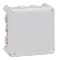 Boîte dérivation 130x130x74 Plexo gris 10 embouts vrac