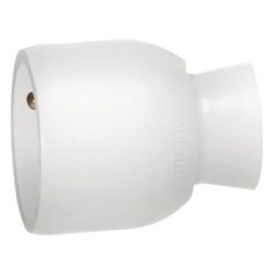 Fiche femelle 2p+t sortie droite blanc sc