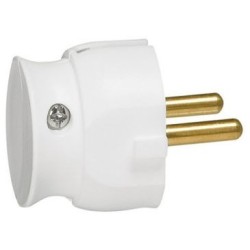 Fiche mâle 2p 16a extra plat blanc sc