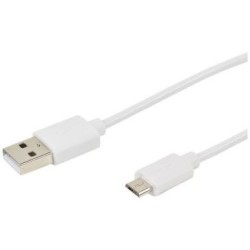 Cordon micro usb m / usb m 2.4a 1m blanc