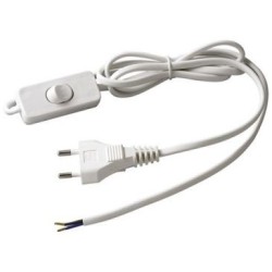 Cordon HO3vvh2f 1m50 inter fiche blanc blister