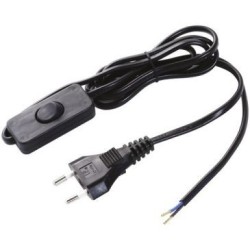 Cordon H03vvh2f 1m50 inter fiche noir blister