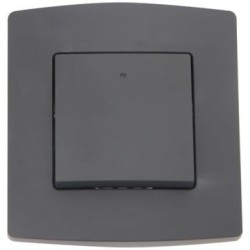 Interrupteur bi-polaire 1 module 10A noir