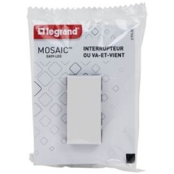 Interrupteur composable va/vient module mosaic 45 blanc