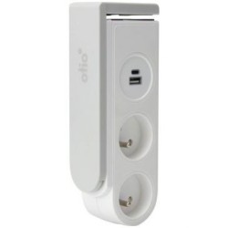 Bloc prise clipsable 2prise 2p+t et 2 chargeur usb 1,5m blc