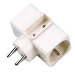 Triplite 2p+t 16a lateral blanc   vrac