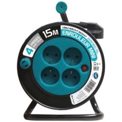 Enrouleur 15 mètres 3G 1mm bleu
