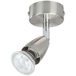 Spot mural led gu10 3w 230 lumens acier brossé