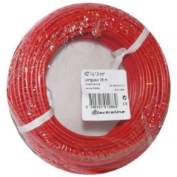 Câble H07VU 1x1.5 25m rouge couronne