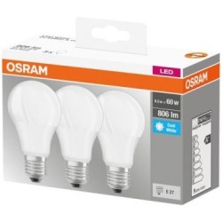 Led standard dépolie promo boite de 3 E27 9W blanc froid