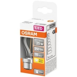 Led sphérique clair fil. 2.5w b22 250lm 2700K chd bte 1