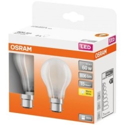 Led std verre dépoli 6.5w b22 806lm 2700K chd bte 2
