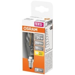 Led flamme torsadée clair fil. 2.5w e14 250lm 2700Kchd bte 1