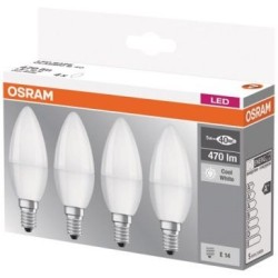 LED flamme dépolie avec radiateur 5.7W:40W E14 froid x 4