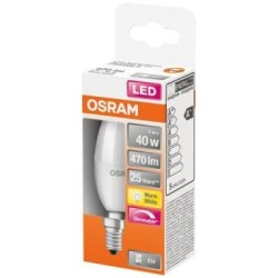Led flamme dépolie+radiateur variable 5w e14 chd bte 1