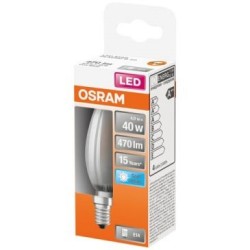 Led flamme verre dépoli 4w e14 470lm 4000K froid bte 1