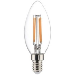 Led flamme filament e14 4.5w 420lm 2700k boite x 4