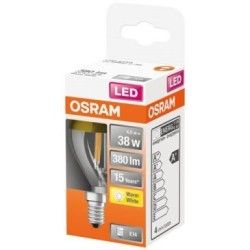 Led sphér. clair fil. mirror or 4w e14 380lm 2700K chd bte 1