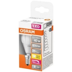 Led sphérique dépoli 5.5w dim e14 470lm 2700K bte 1