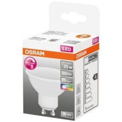 Spot LED RGBW variable+télécommande 4.5W GU10 chaud bte 1