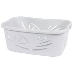 Corbeille à linge Flora ergonomique 37L blanc cérusé