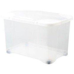 Coffre Clip box 40l naturel avec roulettes