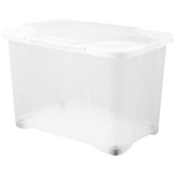 Coffre Clip box 60l naturel avec roulettes