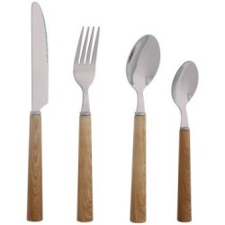 Ménagère 24 pièces façon bois Round