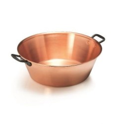 Bassine à confiture en cuivre d.38cm 9litres anses fonte