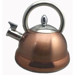 Bouilloire inox coloris cuivre 3l à sifflet