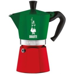 Cafetiere 3t moka express aluminium couleurs Italia
