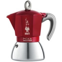 Cafetière 6 tasses moka induction rouge