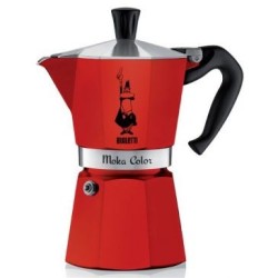 Cafetière Moka express 3t rouge alu