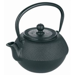 Théière 1.2l fonte emaillee fitre inox noire