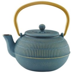 Théière fonte Yuan bleue 0,9 litres induction