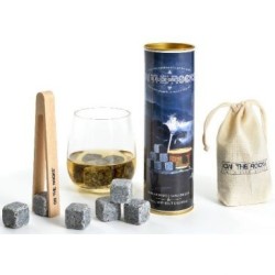Boite cadeau 6 glaçons granite whisky + pince hêtre