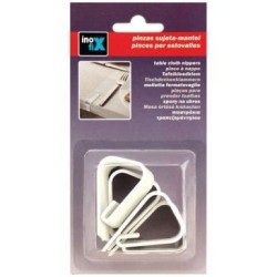 Pince nappe plastique blanc par 4 en blister