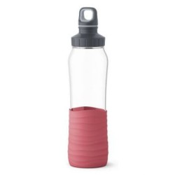 Gourde Drink2go 0.7L en verre - Silicone Rose