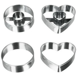 Découpoir 5.5cm x4 inox rond et coeur
