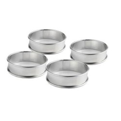 Lot de 4 cercles à tartelettes D.8cm