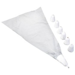Poches à décorer jetables x 3 + 7 douilles